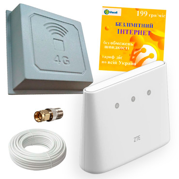 4G Wi-Fi роутер ZTE MF-293(N) + 4G Антена Квадрат (17ДБ)